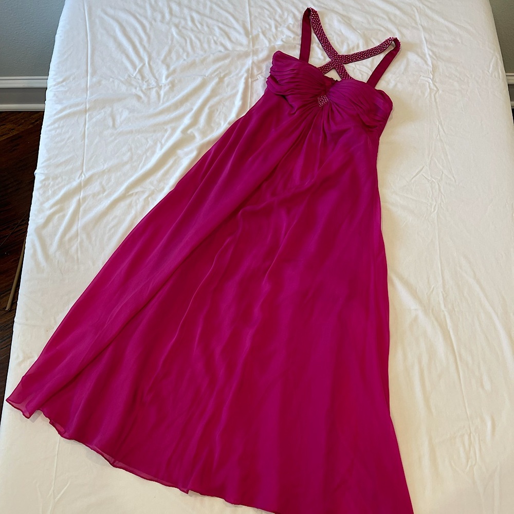 Aidan Mattox hot pink floor length dress - size 6
